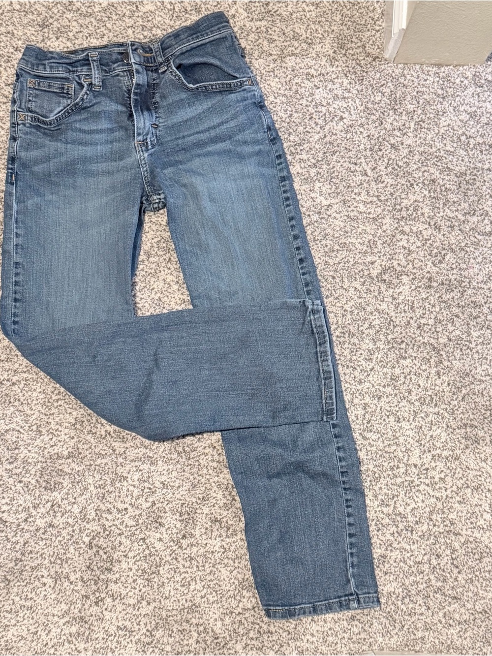 Wrangler Boy’s Slim Classic Straight Leg Denim Jeans - Medium Blue Wash